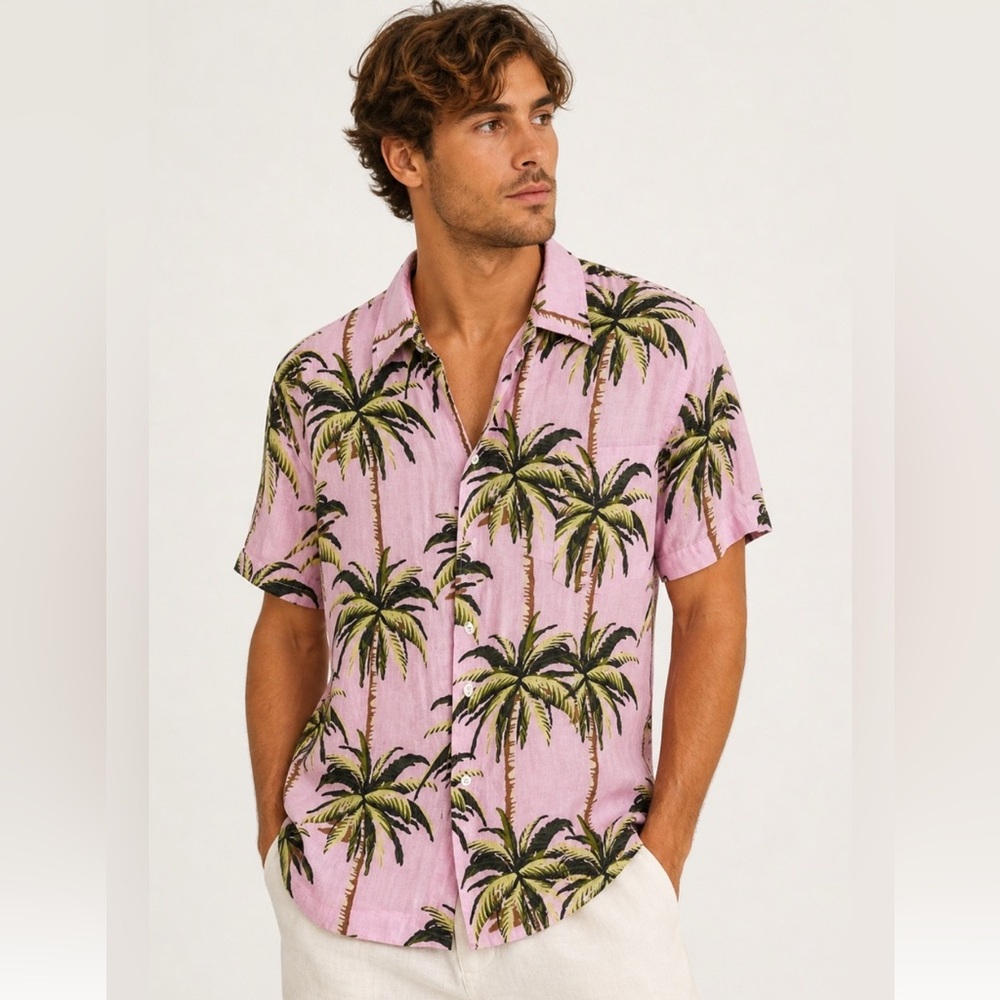 NWT SOLID & STRIPED Cabana Shirt in Palm Tree Print